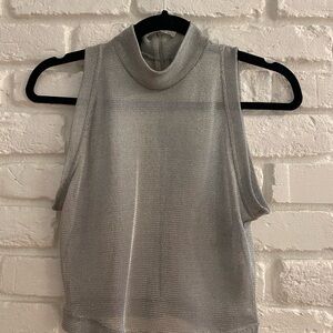 Vintage Metallic Mesh Sleeveless Top